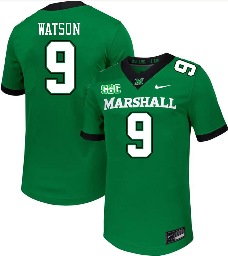 Men #9 Landyn Watson Marshall Thundering Herd SBC Conference College Football Jerseys Stitched-Green
